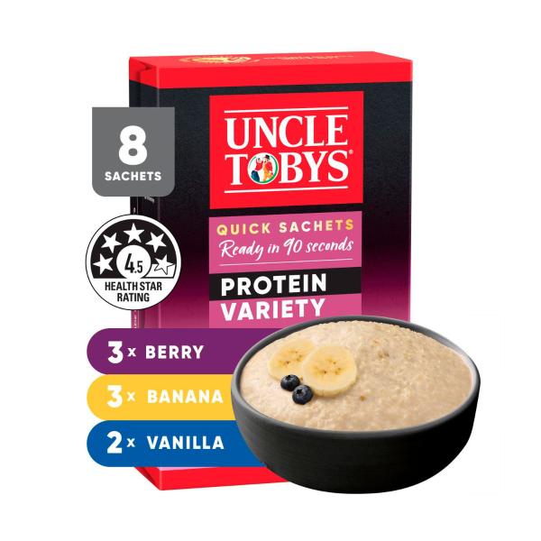 Uncle Tobys Oats Quick Sachets Protein Variety 280g