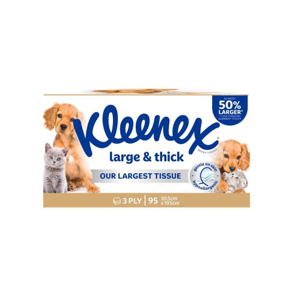 Kleenex 3 Ply Large N Thick Tissues Facial 95 pack