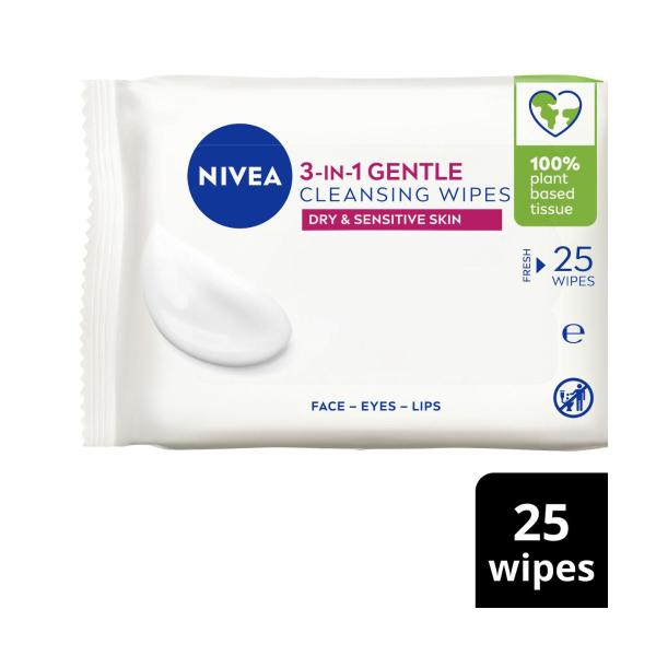 Buy Nivea Gentle Cleansing Wipes Dry Sensitive Skin 25 pack Coles