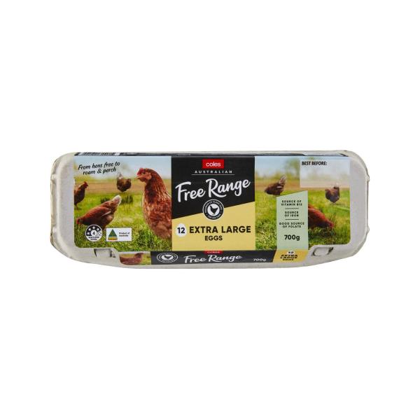Coles Free Range Eggs 12 Pack 700g