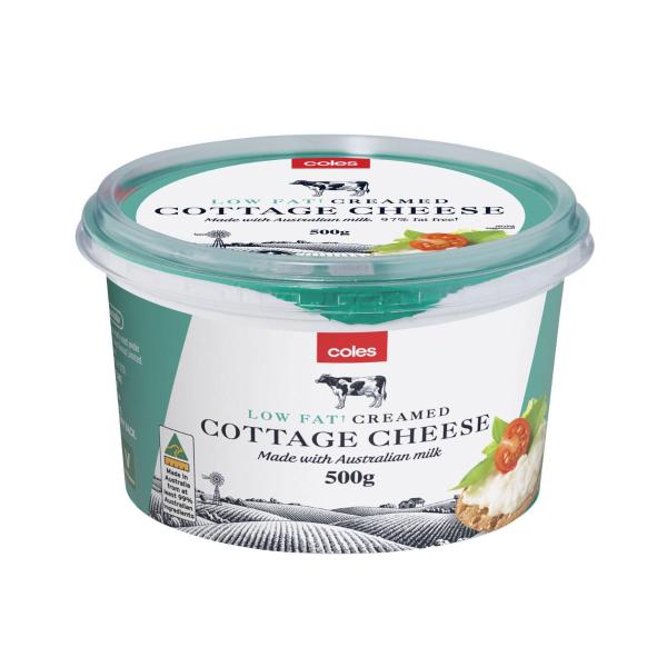 Coles Low Fat Creamed Cottage Cheese 500g product image
