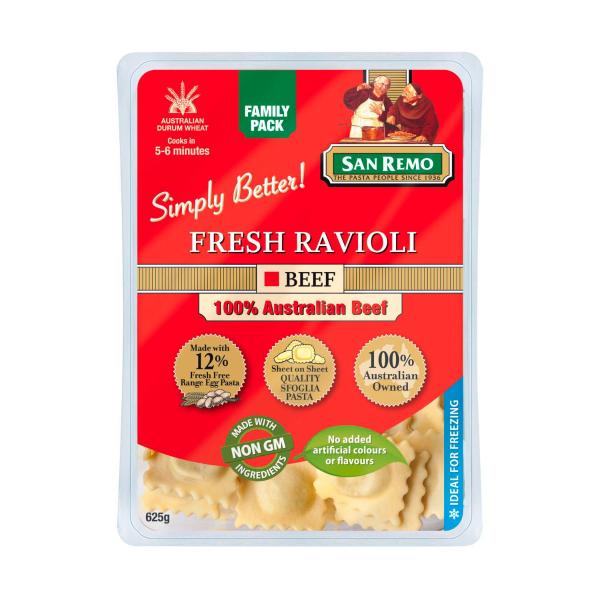 Buy San Remo Filled Pasta Ravioli Beef 625g | Coles