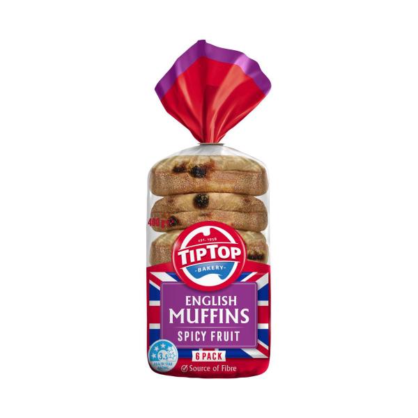 Tip Top Muffins English Fruit & Spice | 400g – Coles