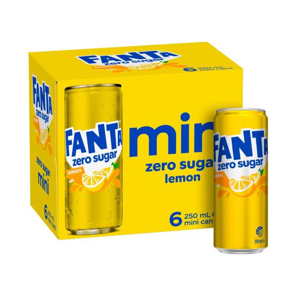 Zero Flavours Lemon Cans 6x250ml