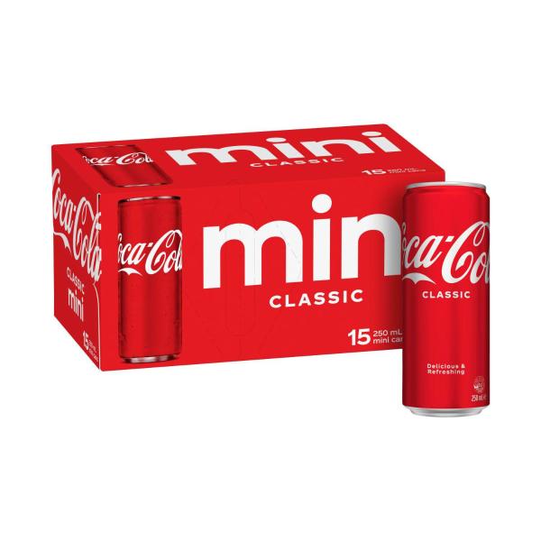 Coca-Cola Soft Drink Can Classic 15x250ml 15 Pack product image
