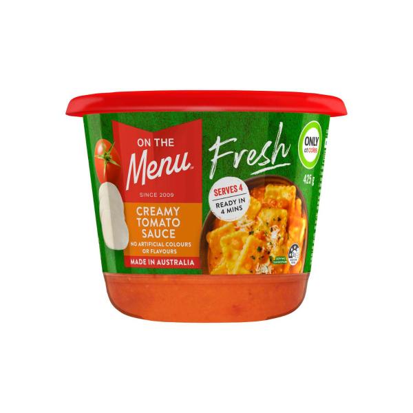 On The Menu Fresh Creamy Tomato Sauce 425g